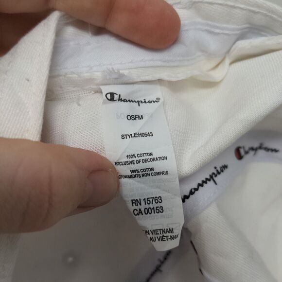 Champion Men's Slideback Hat White Size OSFM Embroidered Big Logo Cotton - Picture 11 of 11